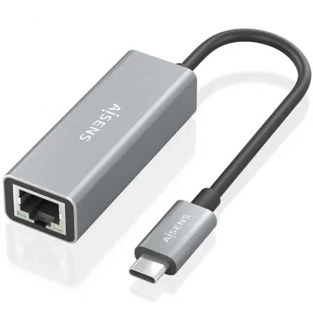 Aisens Conversor USB-C a Ethernet Gigabit 10/100/1000 Mbps Gris 15cm A109-0898 Aisens Conversor USB-C a Ethernet Gigabit 10/100/1000 Mbps Gris 15cm A109-0898